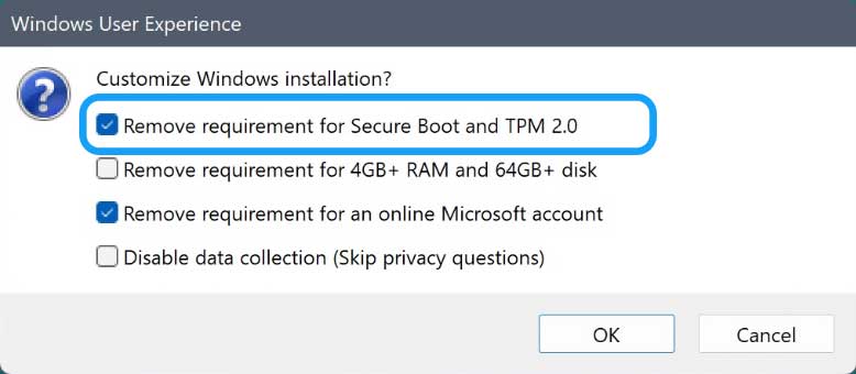 نصب ویندوز 11 بدون TPM | آموزش کامل و گامبهگام 1 Remove requirement for TPM and Secure Boot
